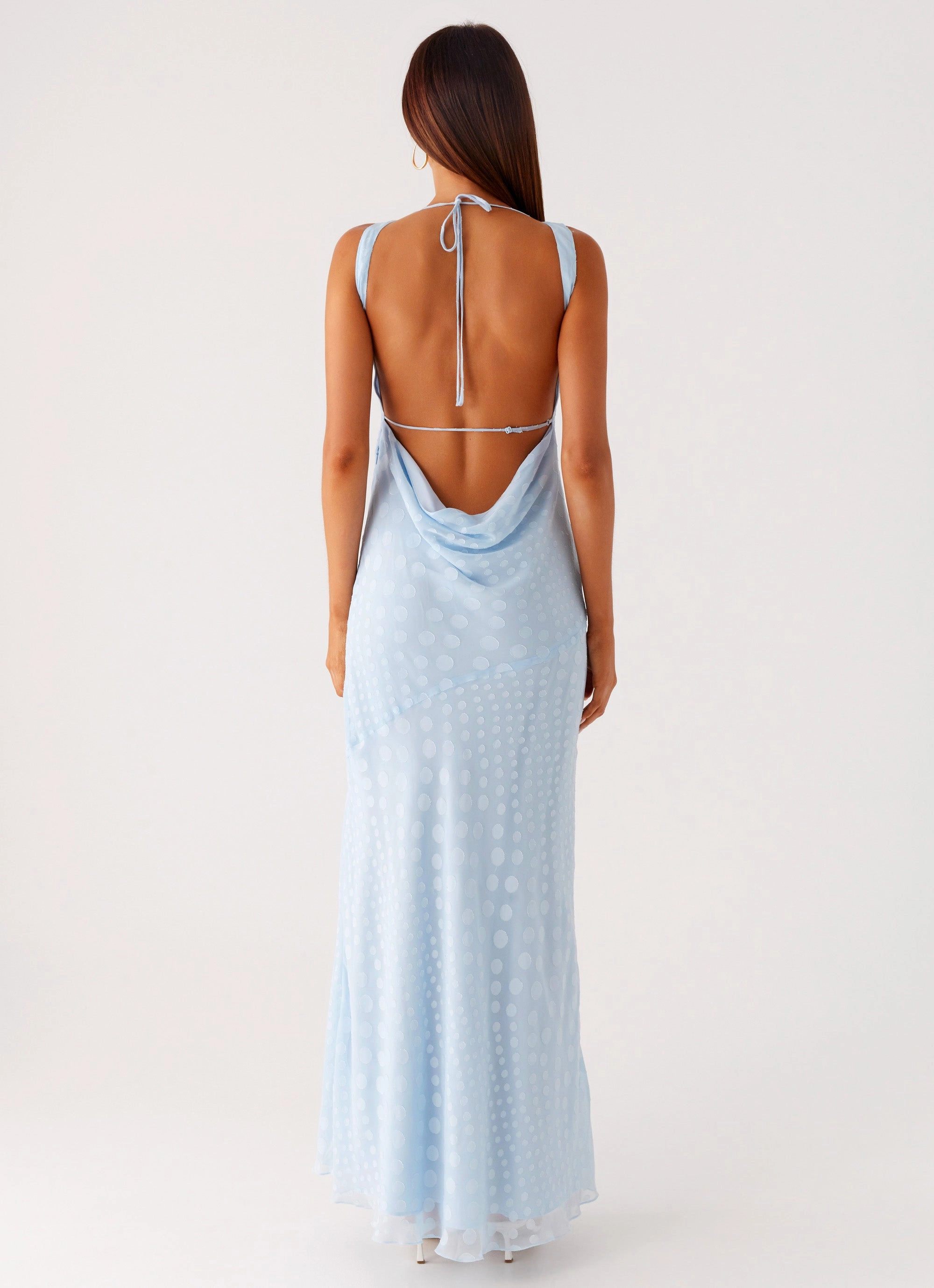 Sundance Chiffon Maxi Dress - Blue Elegant Layer Geometric-pattern