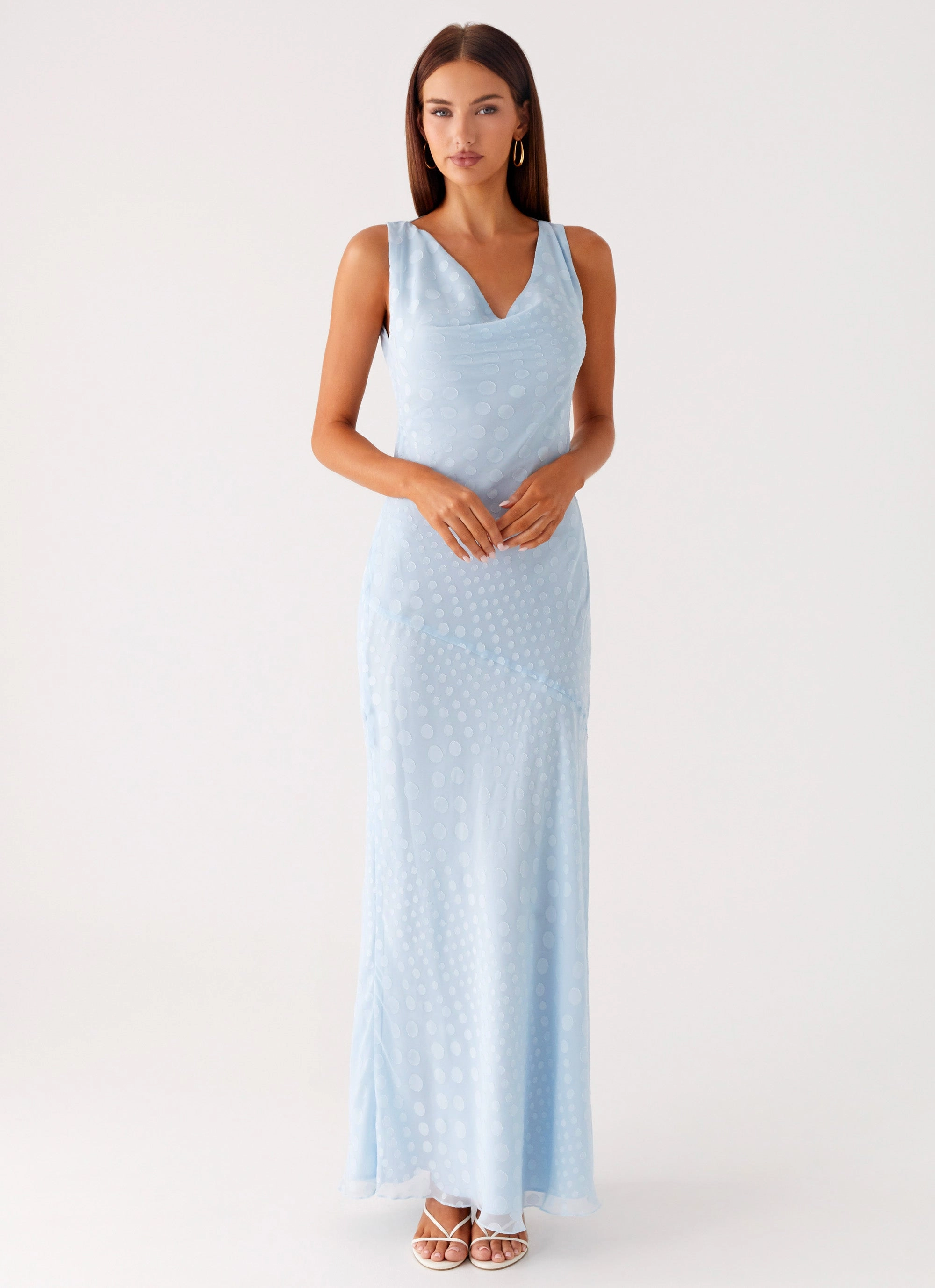 Modern Motion Sundance Chiffon Maxi Dress - Blue