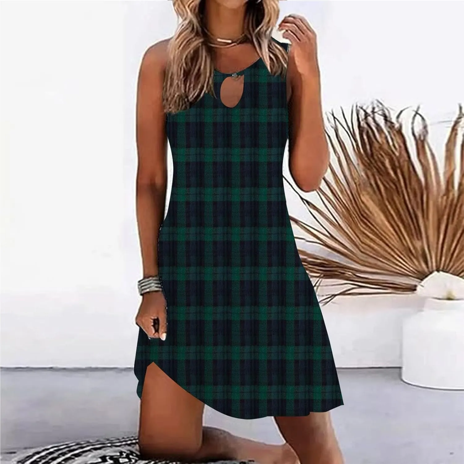 Sundresdes for Women Over 50 Sun Dresses for Women 2025 Vacation Beach Casual Summer Sundresses Sleeveless Tank