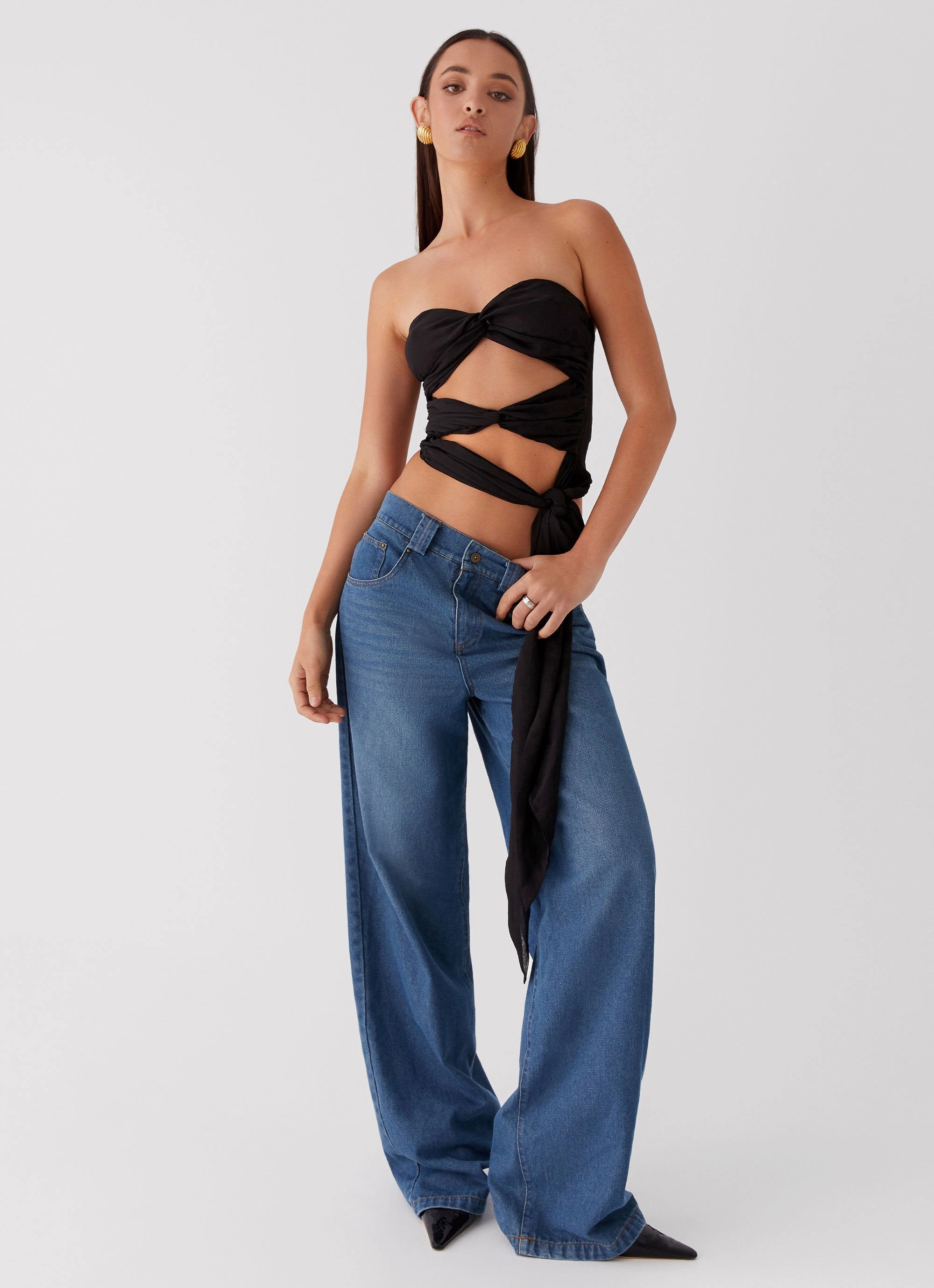 Sunlight Cascade Top - Black Antimicrobial Treatment Flexible Waistband