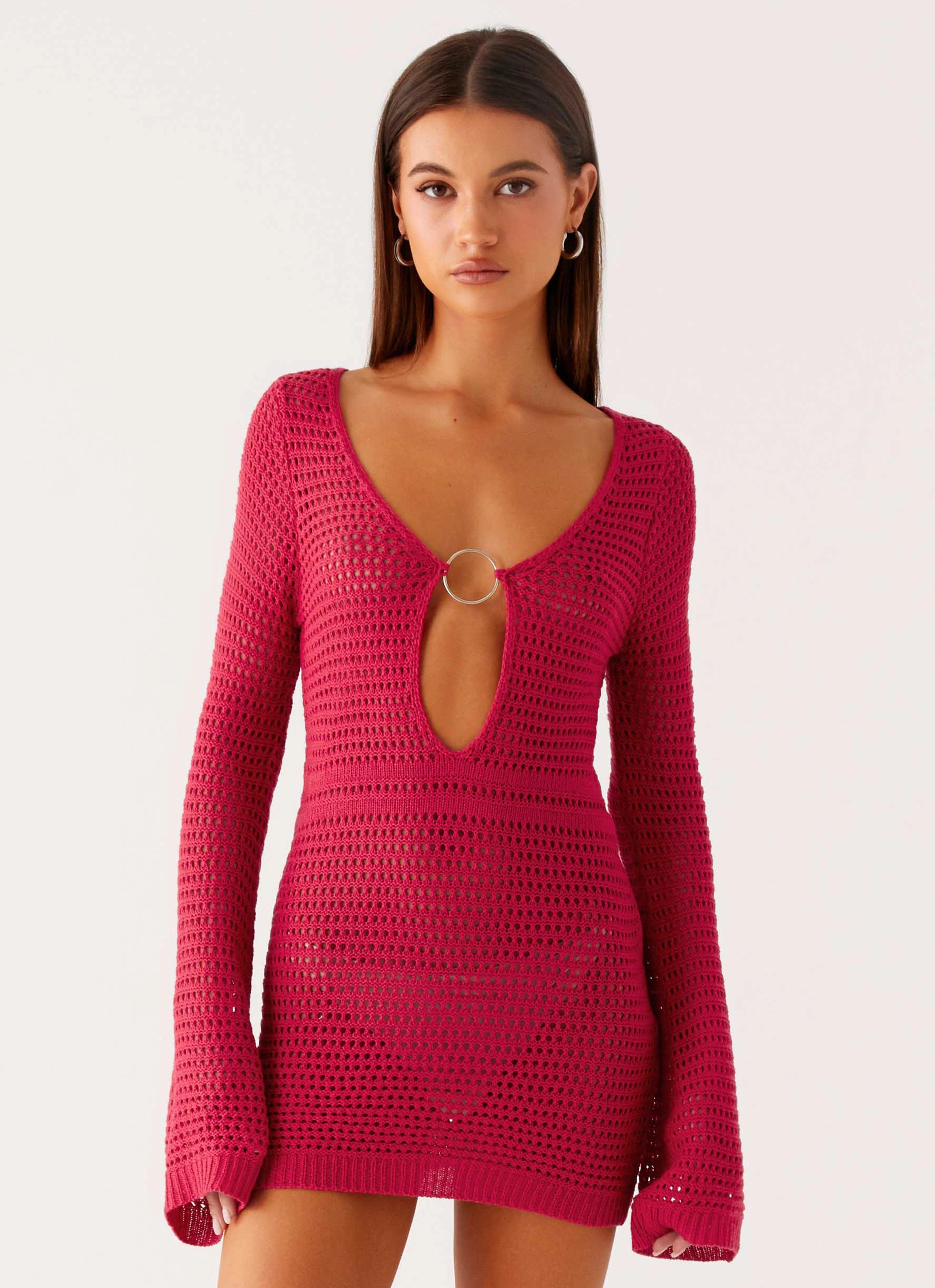 Sunriser Crochet Mini Dress - Pink Timeless Soft Light Elegance