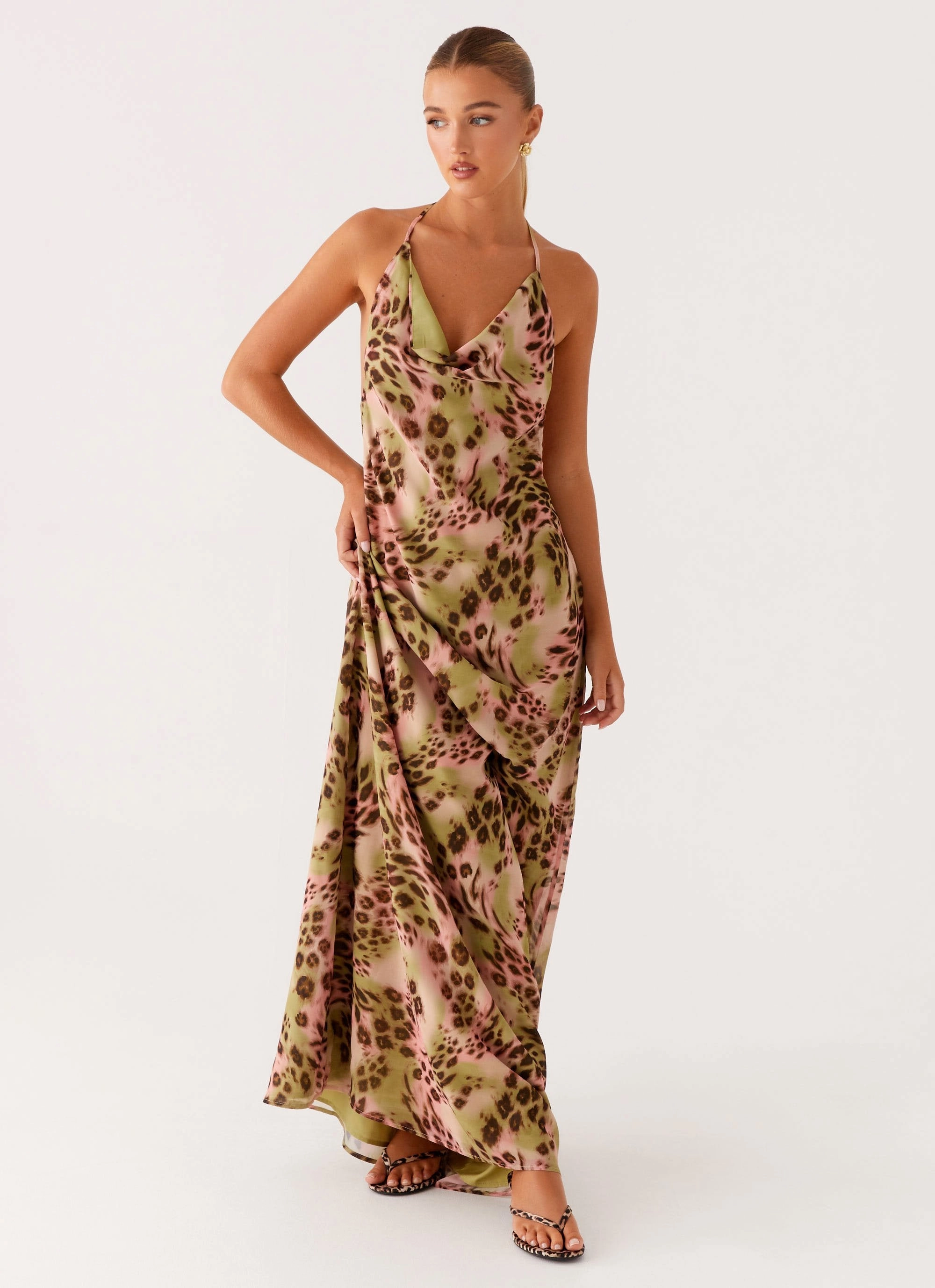 Austeja Maxi Dress - Swirl Leo Soft Waist Comfortable and Chic