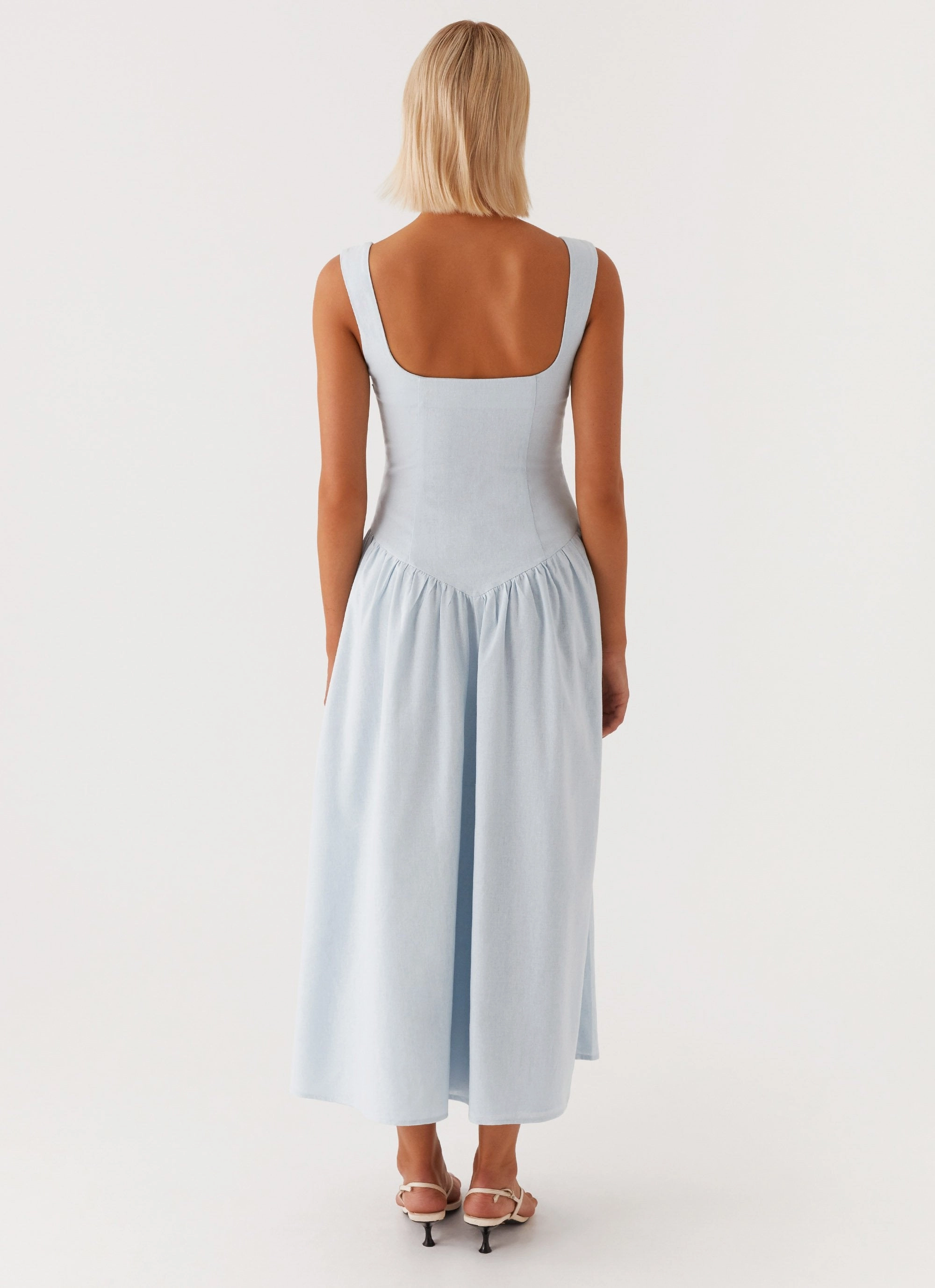 Suzie Midi Dress - Blue Sheer Light