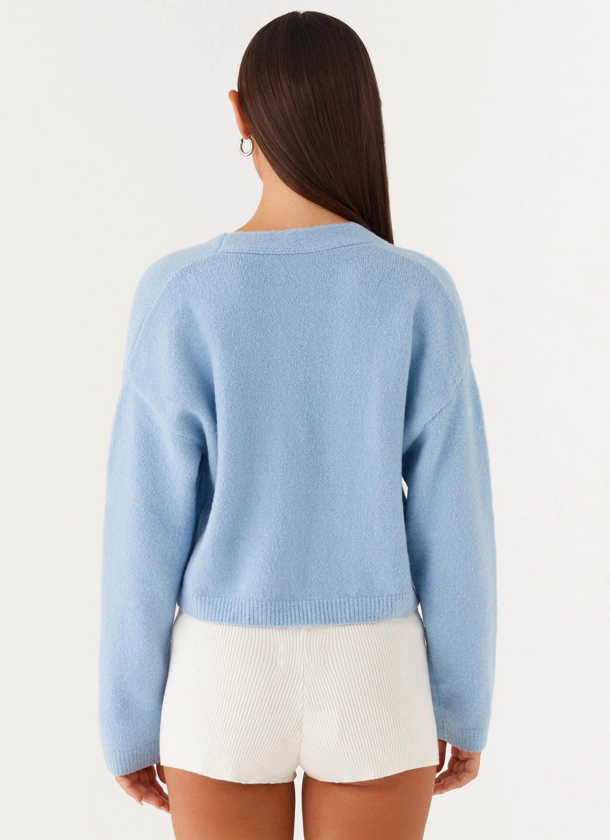 Lenka Oversized Cardigan - Blue High Density Weave