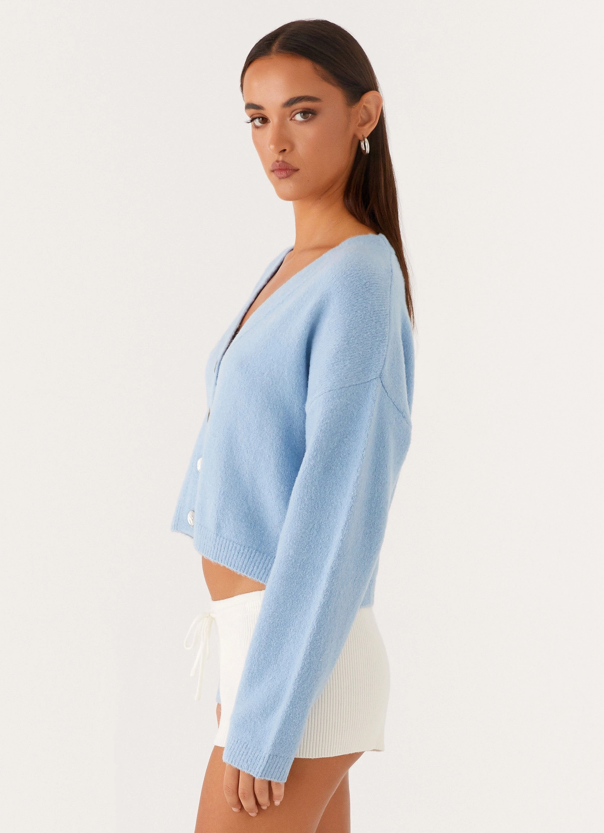 Lenka Oversized Cardigan - Blue Elastic cuffs