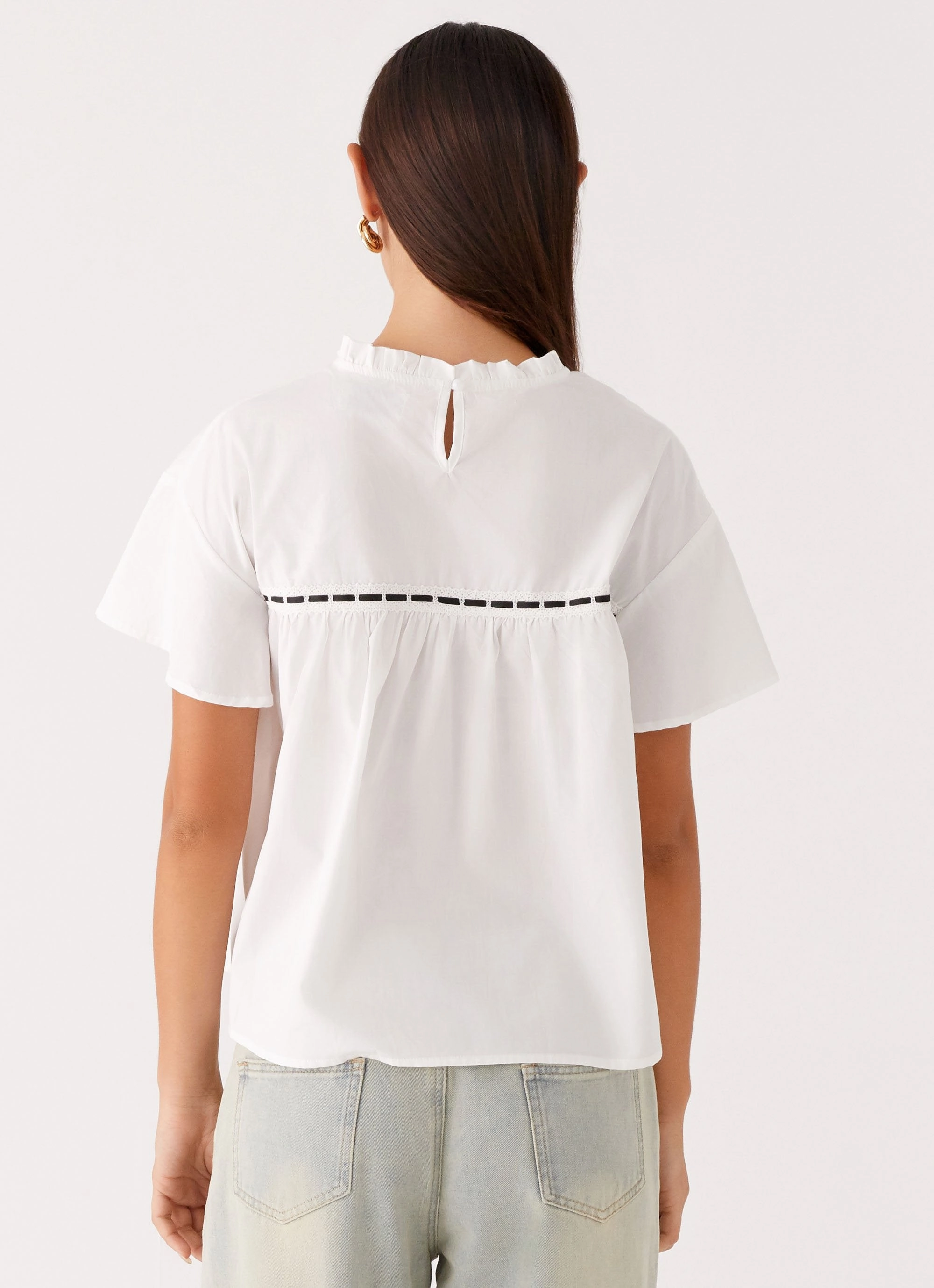 Lila Babydoll Top - White AllPurpose Design Eco Dye Process