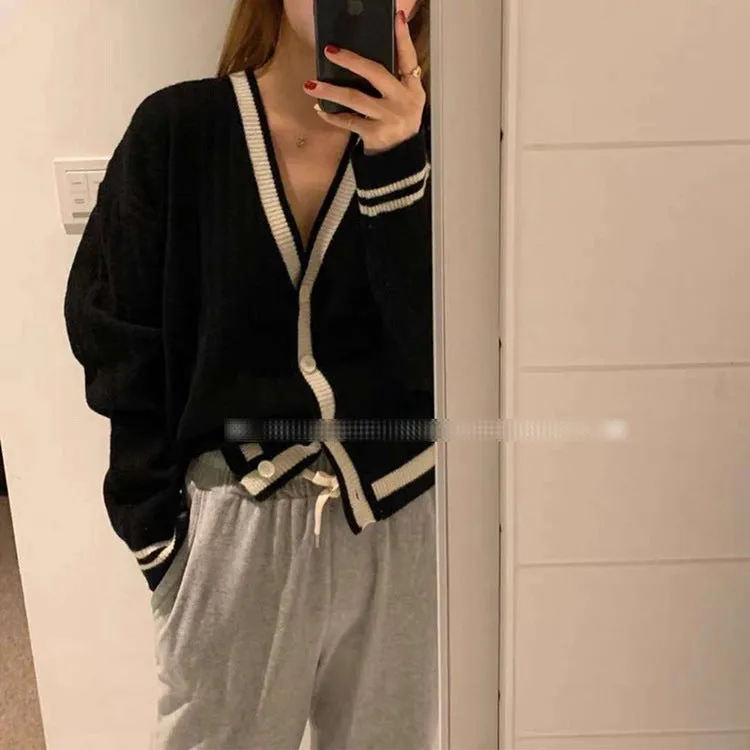 Sweater Women Japanese Loose INS Lazy Outdoor Korean Sweet Look Knitted Cardigan Outerwear