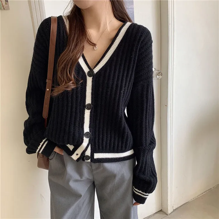 Sweater Women Japanese Loose INS Lazy Outdoor Korean Sweet Look Knitted Cardigan Outerwear