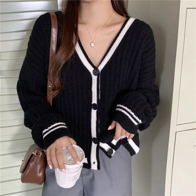 Sweater Women Japanese Loose INS Lazy Outdoor Korean Sweet Look Knitted Cardigan Outerwear