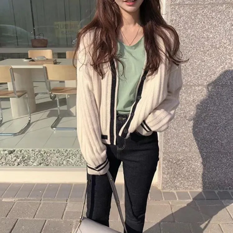Sweater Women Japanese Loose INS Lazy Outdoor Korean Sweet Look Knitted Cardigan Outerwear
