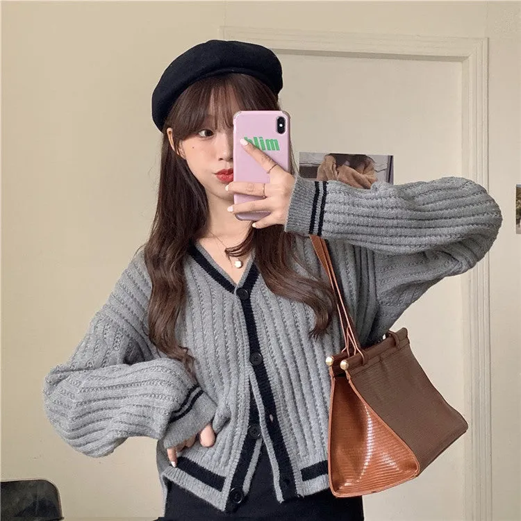 Sweater Women Japanese Loose INS Lazy Outdoor Korean Sweet Look Knitted Cardigan Outerwear