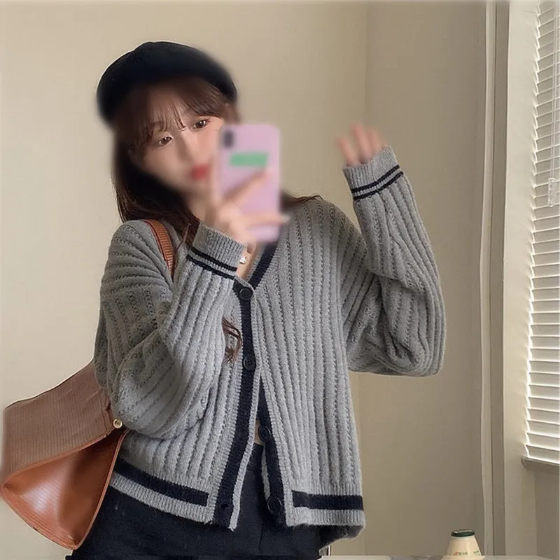 Sweater Women Japanese Loose INS Lazy Outdoor Korean Sweet Look Knitted Cardigan Outerwear