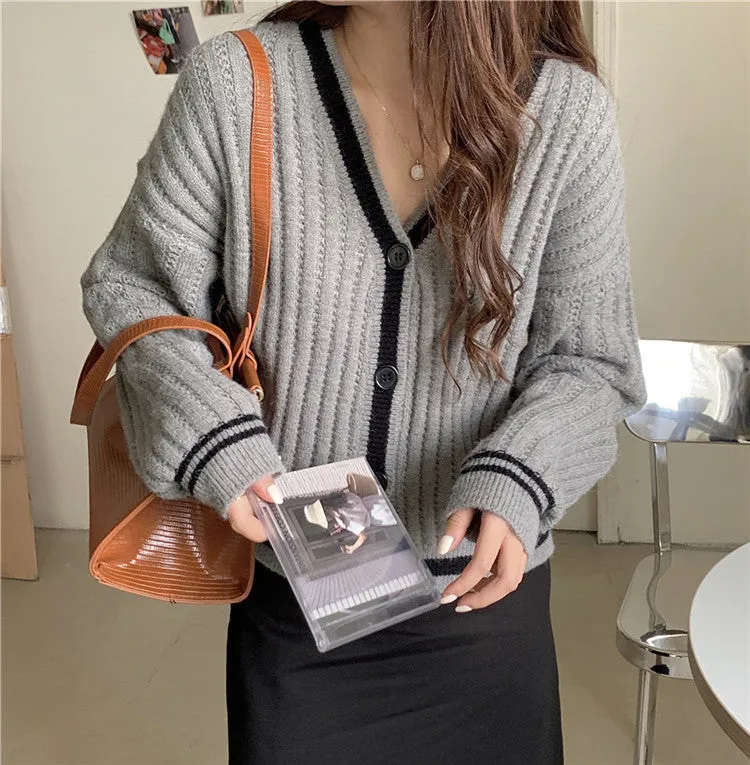 Sweater Women Japanese Loose INS Lazy Outdoor Korean Sweet Look Knitted Cardigan Outerwear