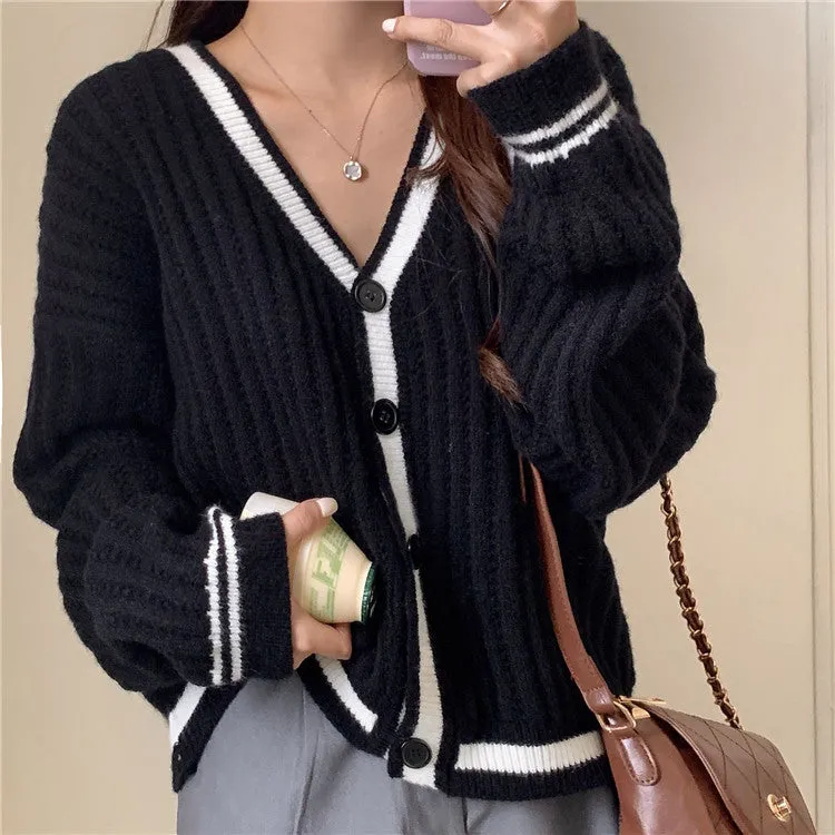 Sweater Women Japanese Loose INS Lazy Outdoor Korean Sweet Look Knitted Cardigan Outerwear