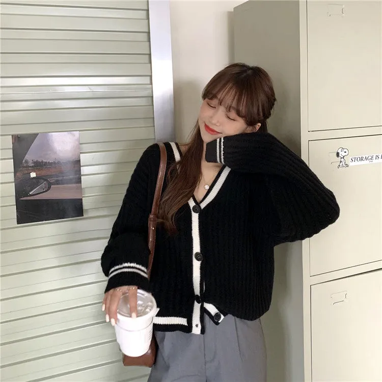 Sweater Women Japanese Loose INS Lazy Outdoor Korean Sweet Look Knitted Cardigan Outerwear