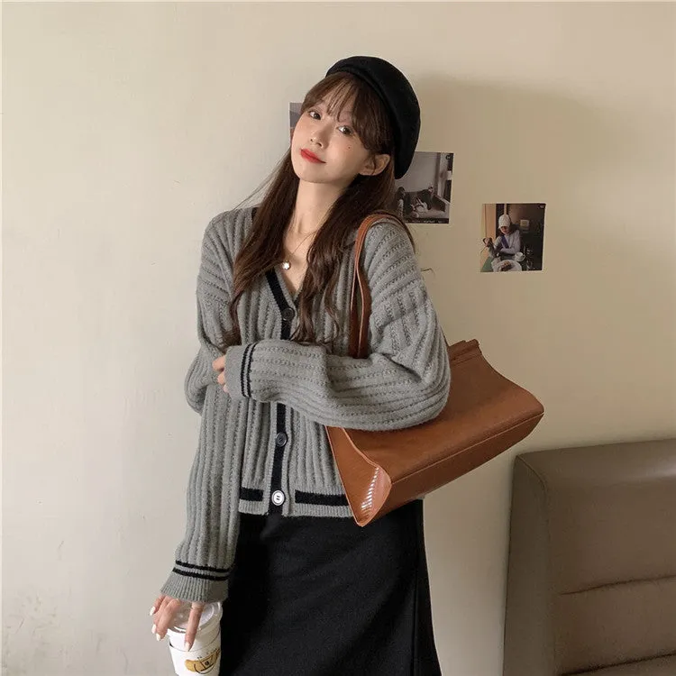 Sweater Women Japanese Loose INS Lazy Outdoor Korean Sweet Look Knitted Cardigan Outerwear