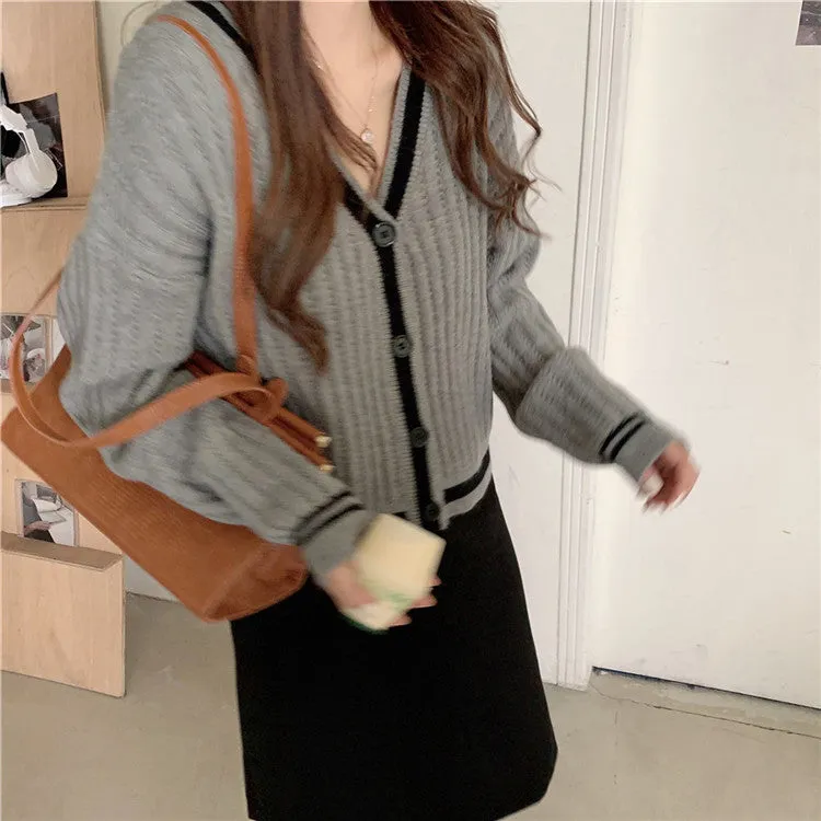 Sweater Women Japanese Loose INS Lazy Outdoor Korean Sweet Look Knitted Cardigan Outerwear