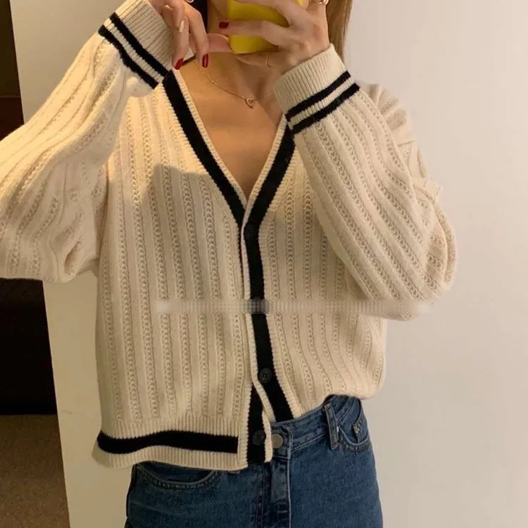Sweater Women Japanese Loose INS Lazy Outdoor Korean Sweet Look Knitted Cardigan Outerwear