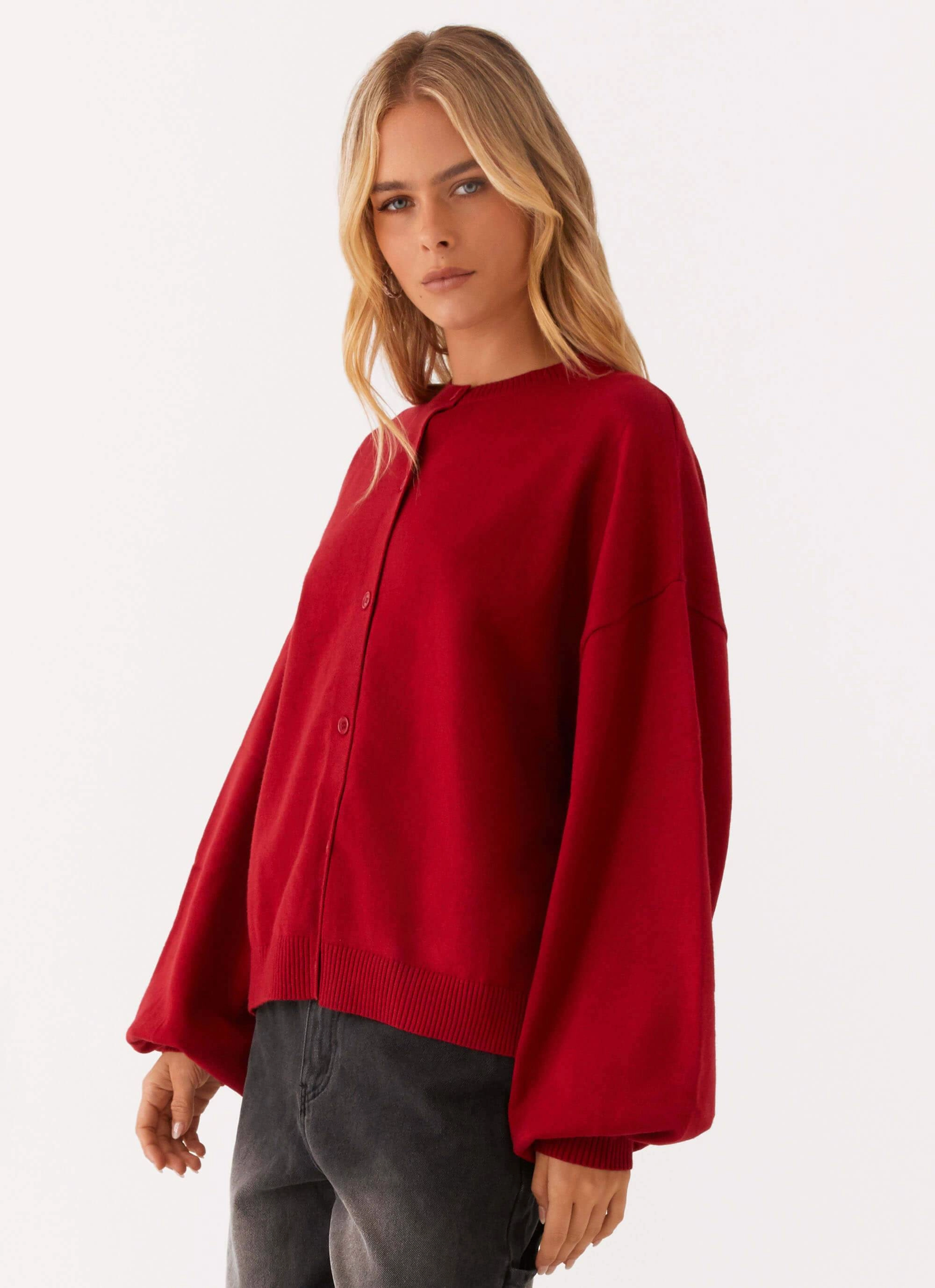 Active Look Joey Knit Cardigan - Wine