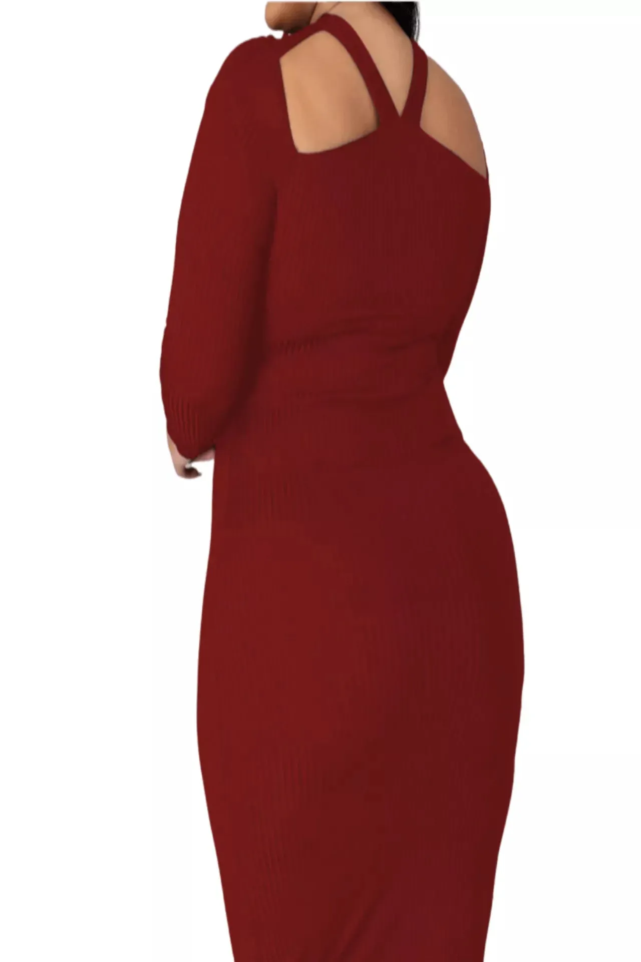 Sweet Dreams Ribbed Cutout Sweater Dress