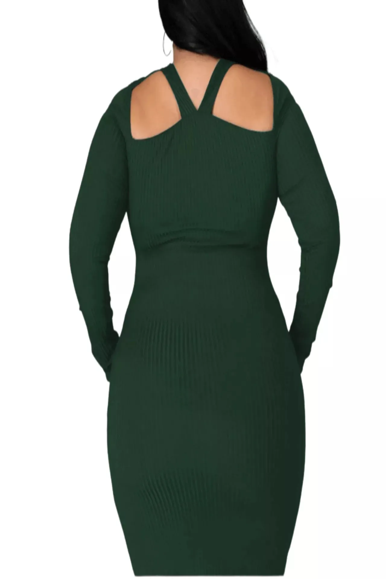 Sweet Dreams Ribbed Cutout Sweater Dress