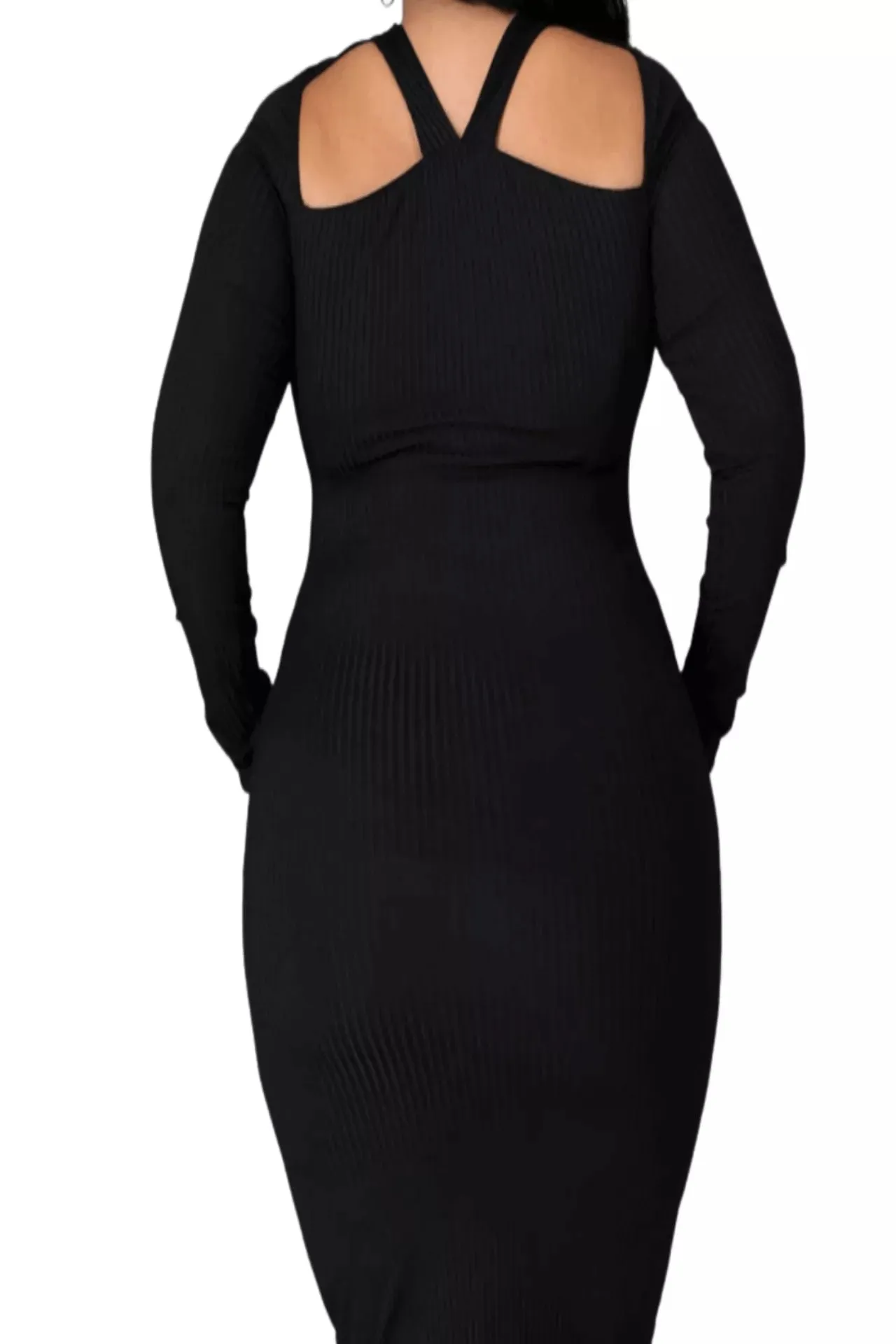 Sweet Dreams Ribbed Cutout Sweater Dress