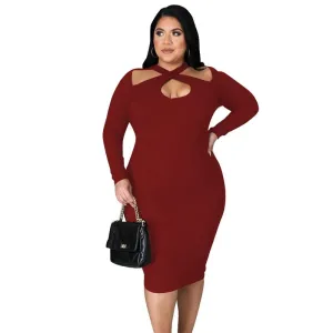 Sweet Dreams Ribbed Cutout Sweater Dress