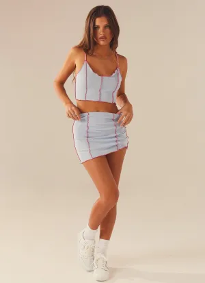 Sweet Lovin Knit Mini Skirt - Baby Blue Style Staple