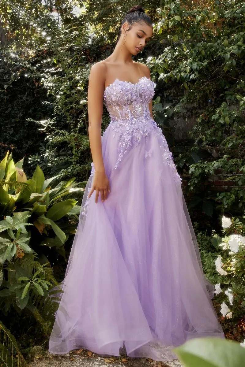 Sweet Stunner | Strapless Floral Ball Gown | Andrea & Leo Couture A1108