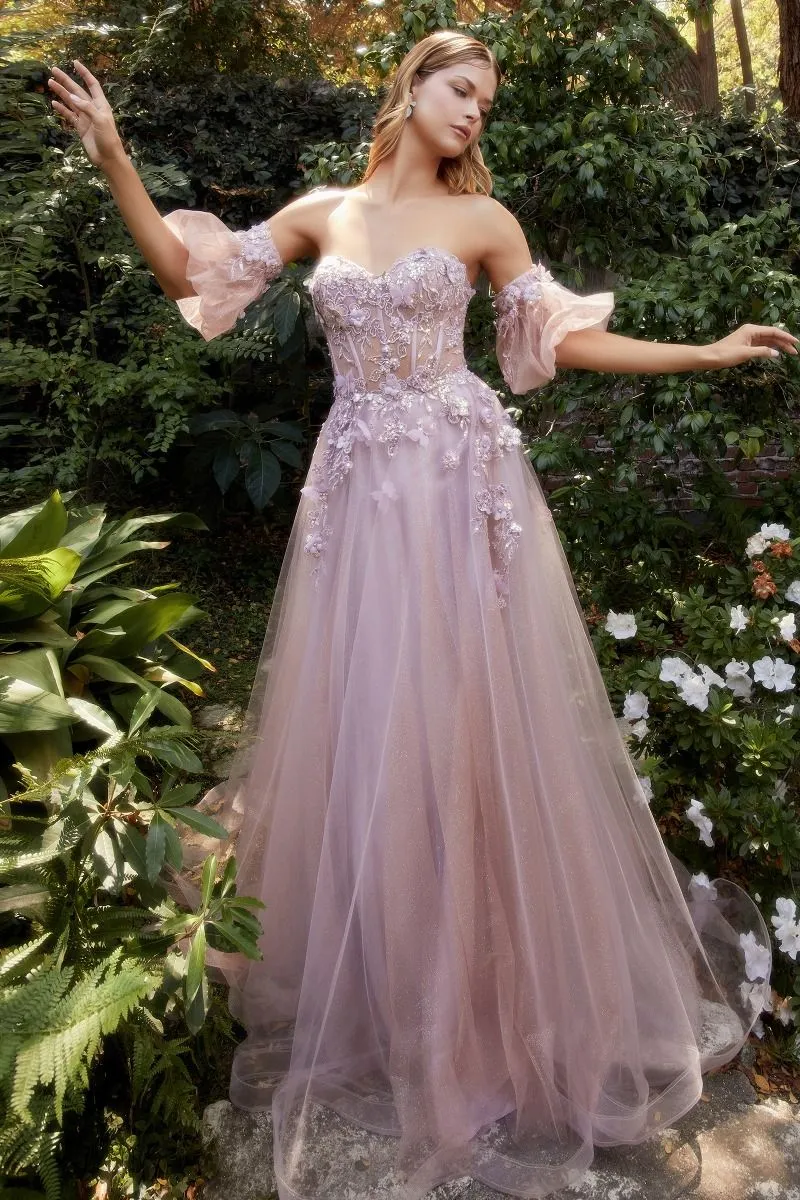 Sweet Stunner | Strapless Floral Ball Gown | Andrea & Leo Couture A1108