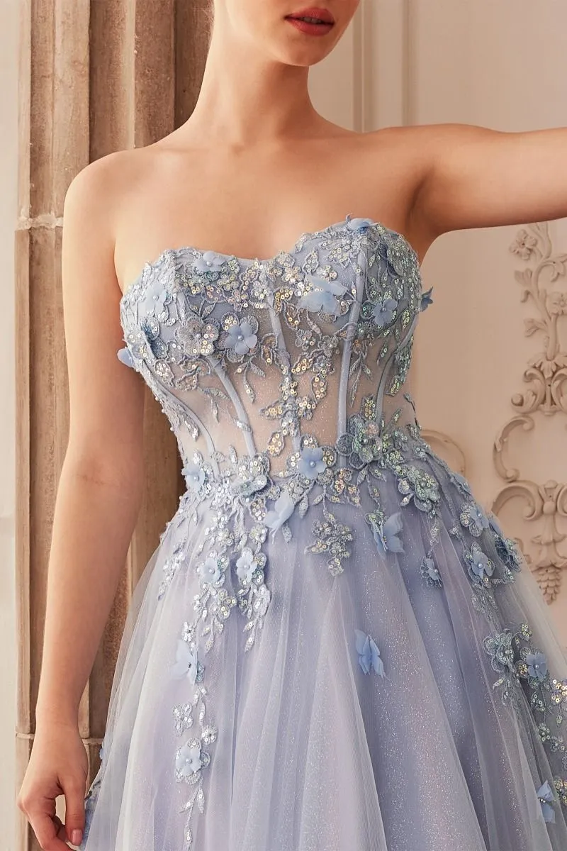Sweet Stunner | Strapless Floral Ball Gown | Andrea & Leo Couture A1108