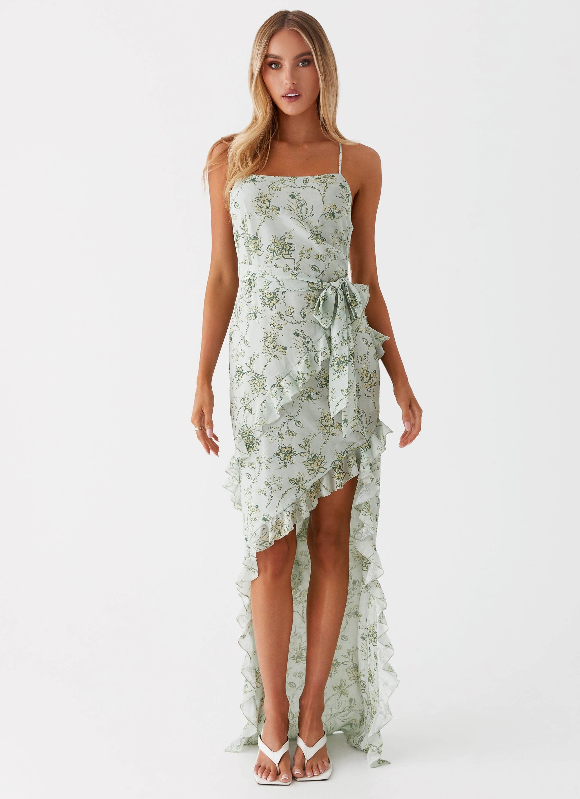 Trendy wrap gown Sweet Serenity Maxi Dress - Sage Floral