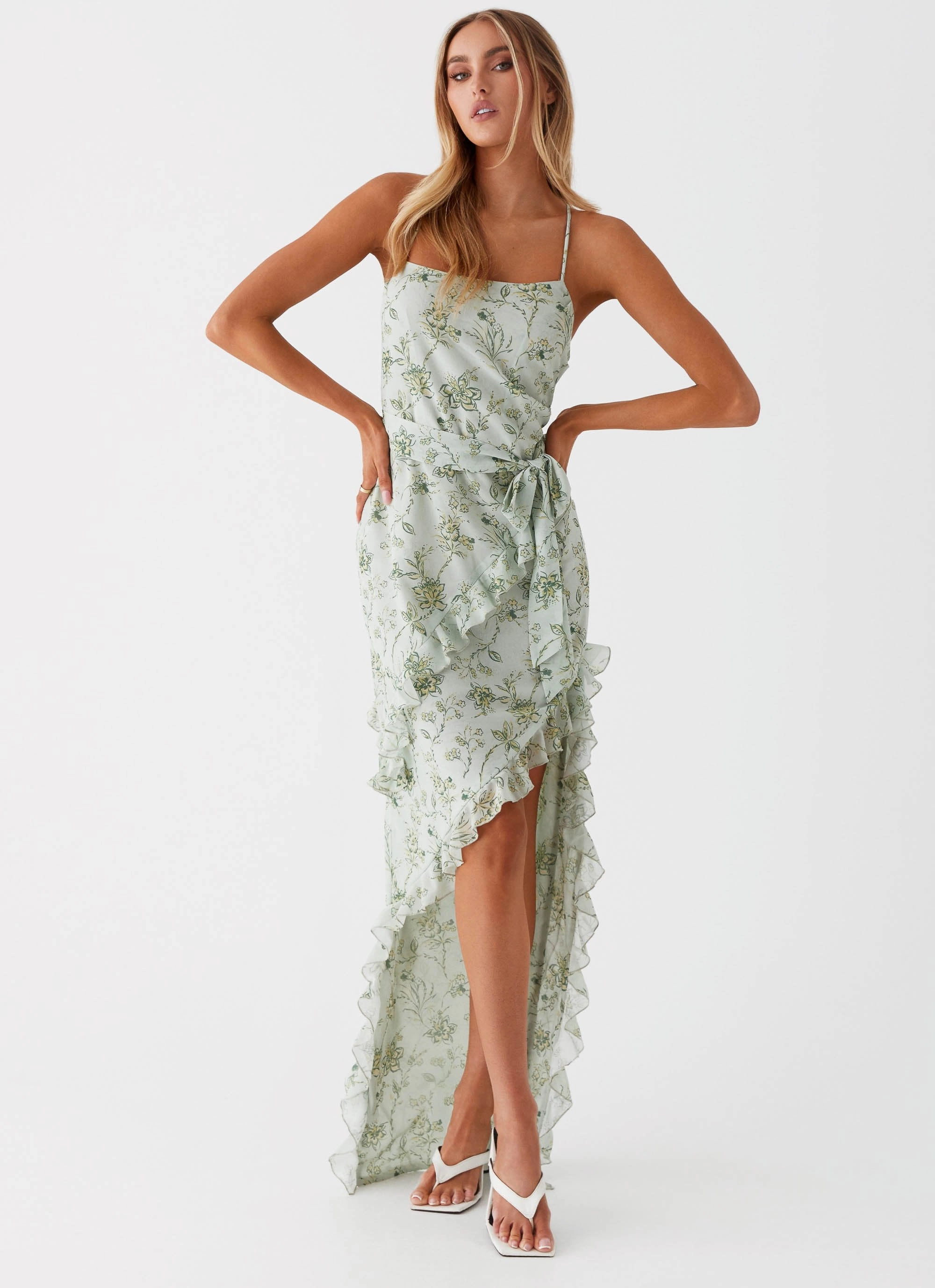 Air Comfort Sweet Serenity Maxi Dress - Sage Floral