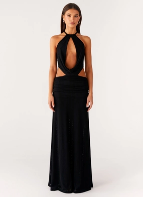 Only Love Maxi Dress - Black Sculpted Fit