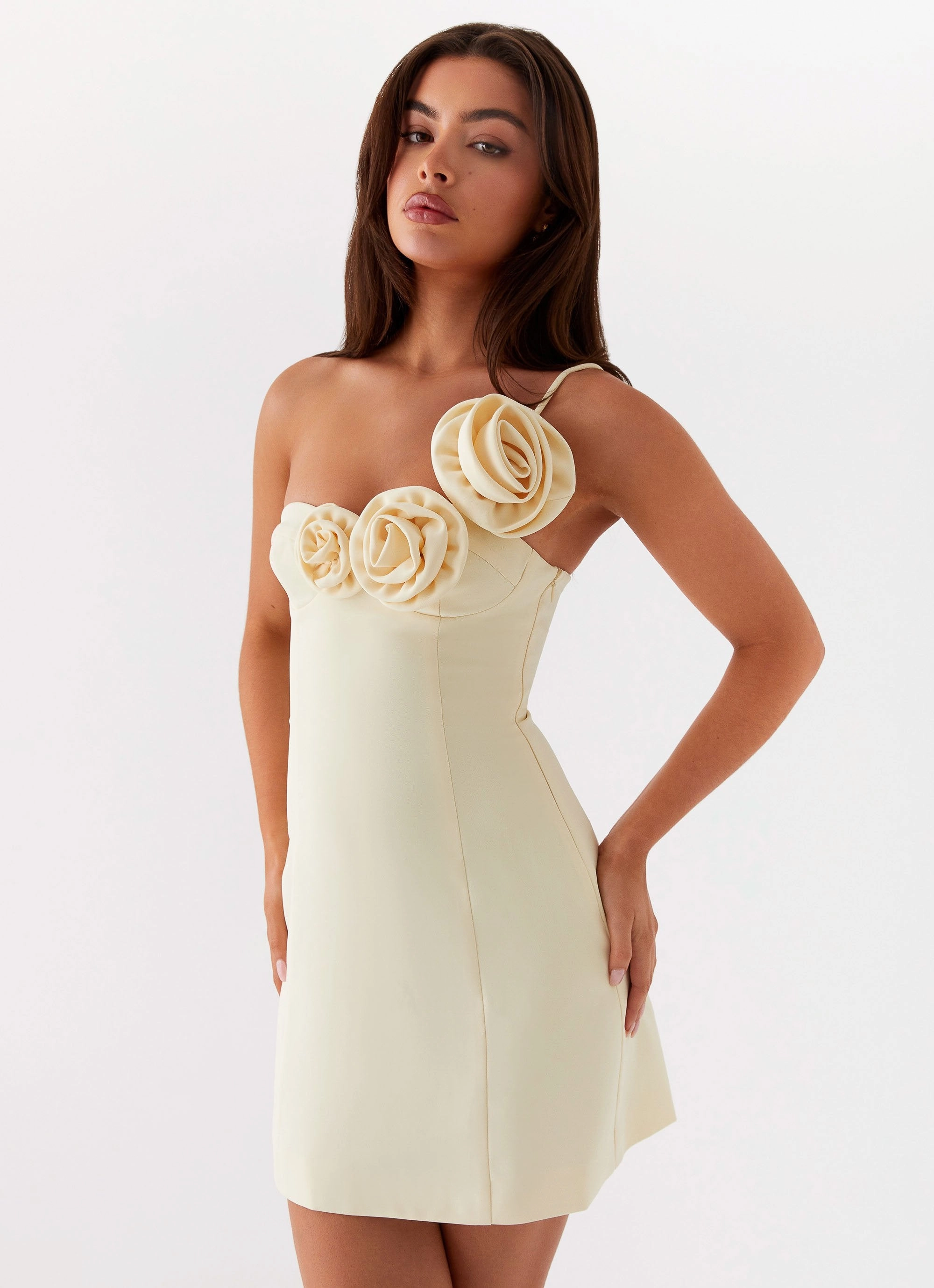 Soft Material Sweetpea Mini Dress - Yellow