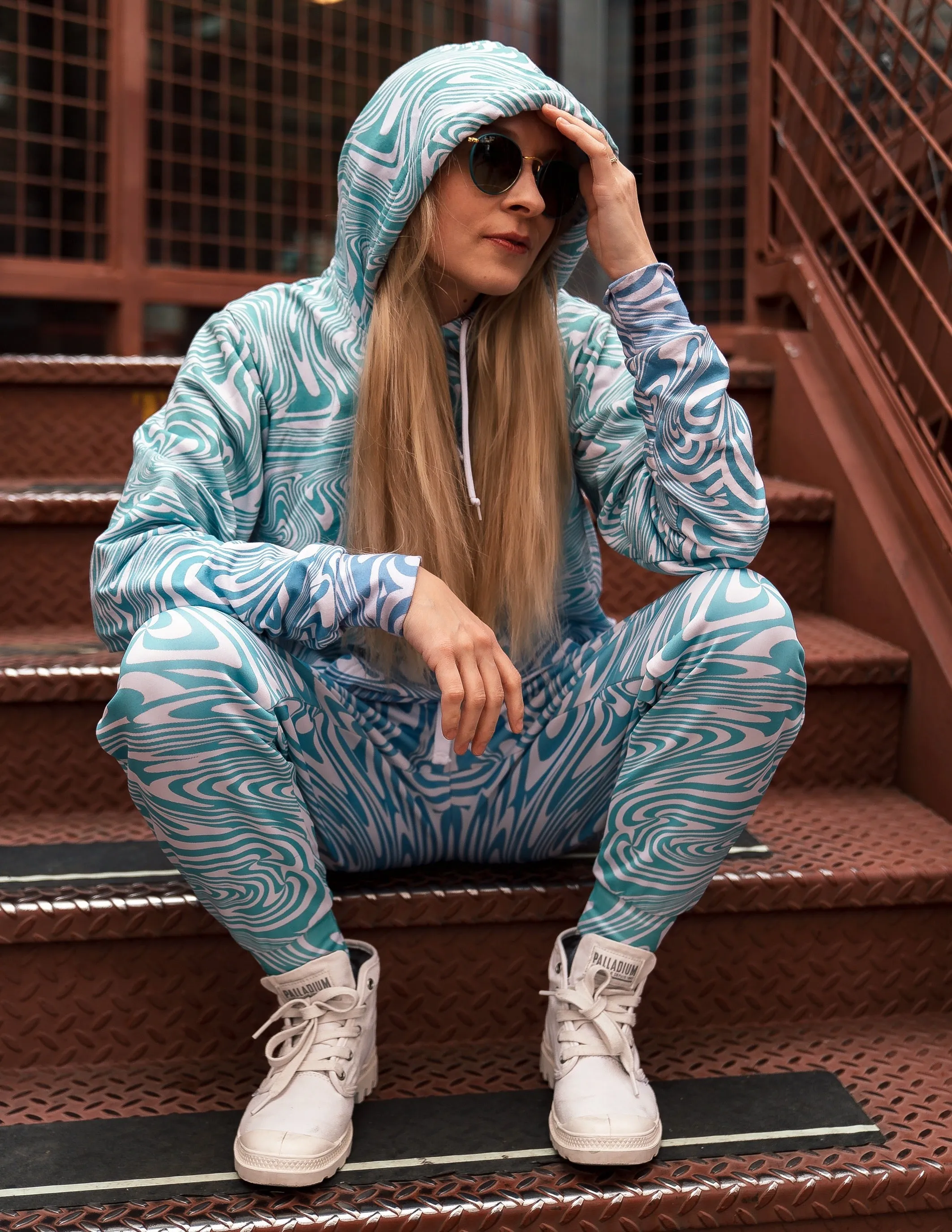 Swirls Collection - Aqua Twirl Hoodie & Joggers SET