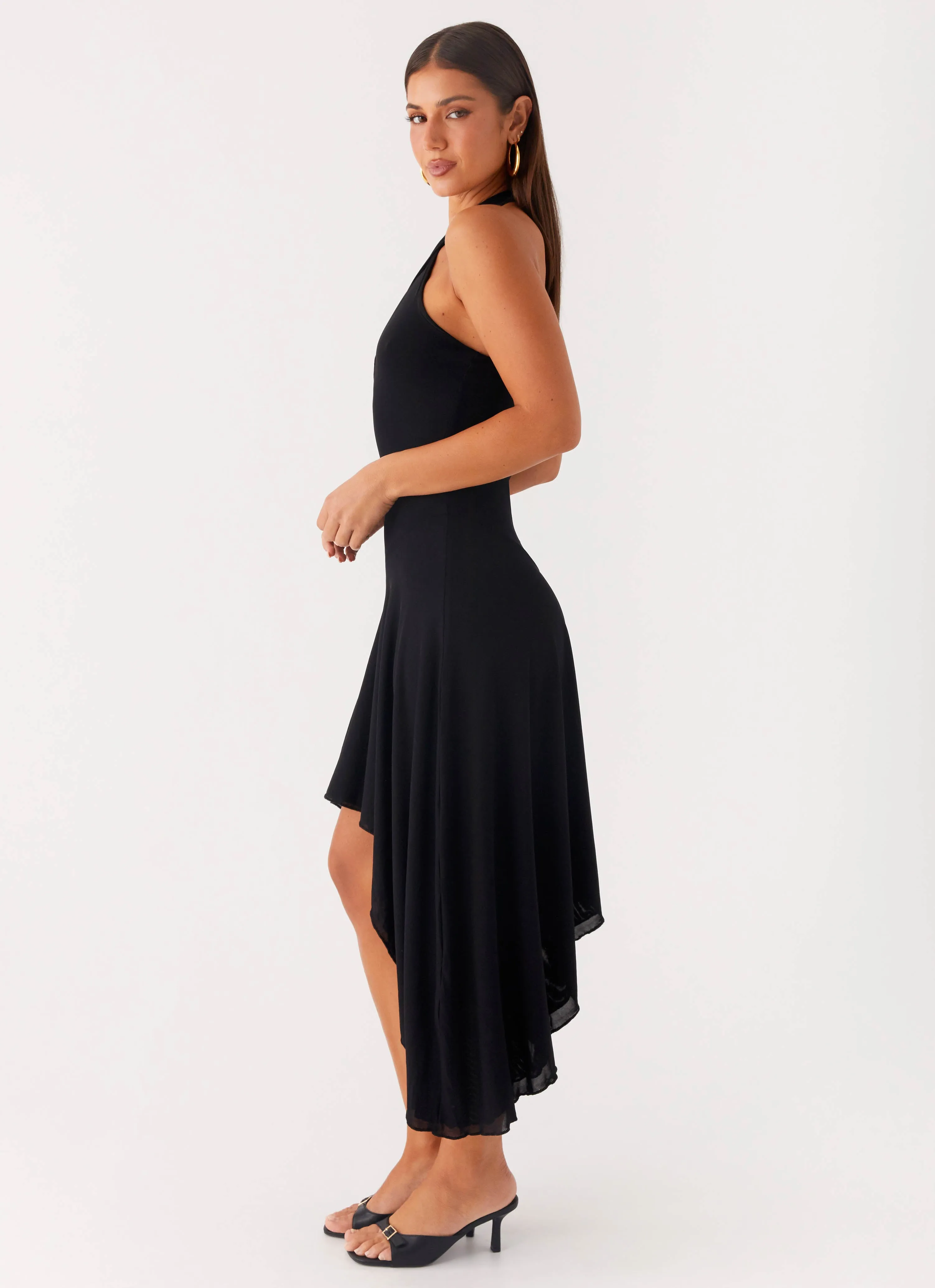 Velvet Sky Midi Dress - Black Boho chic