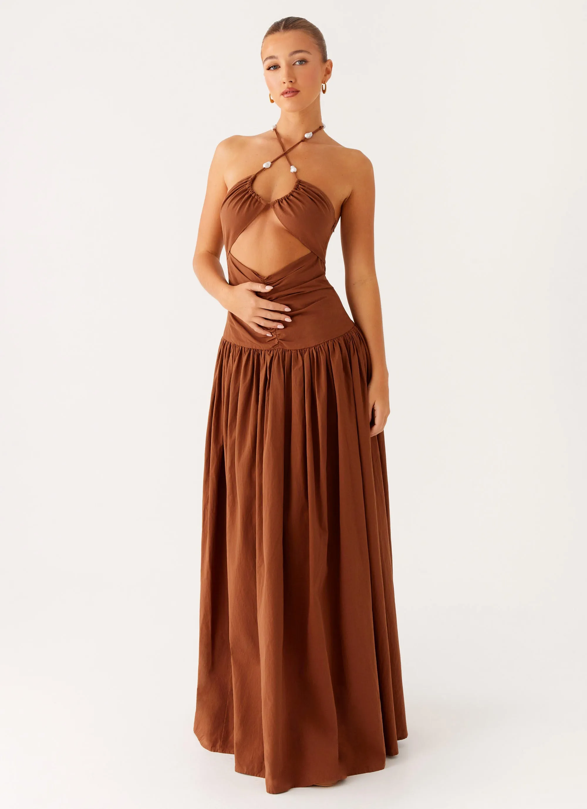 High-End Finish Paltrow Maxi Dress - Chocolate