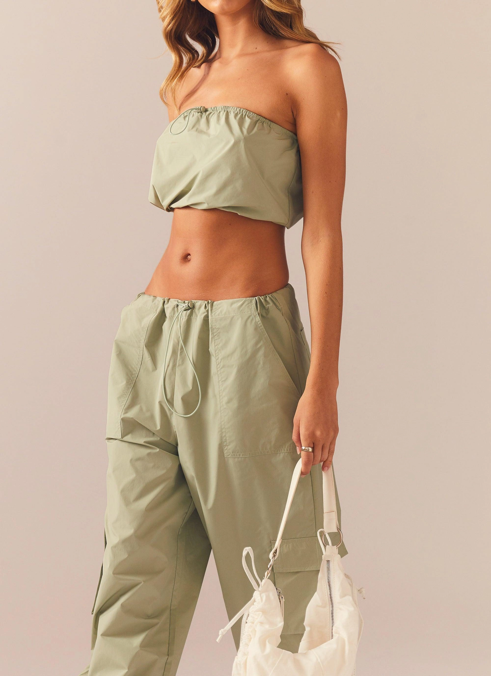 Acid House Drawstring Top - Fern Stylish Jacket Low Profile Waistband Integration