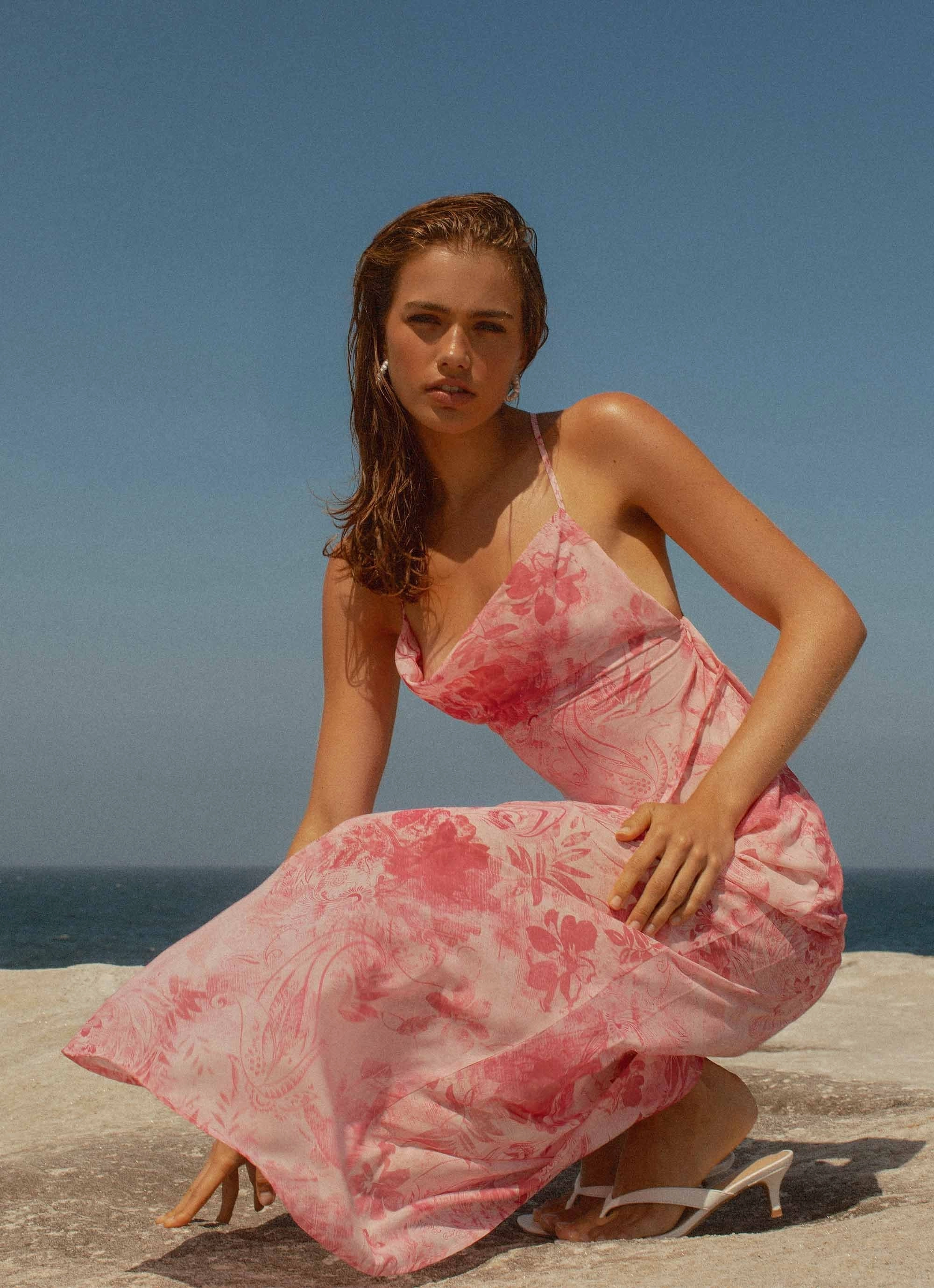 Lace Ease Tara Maxi Dress - Pink Print