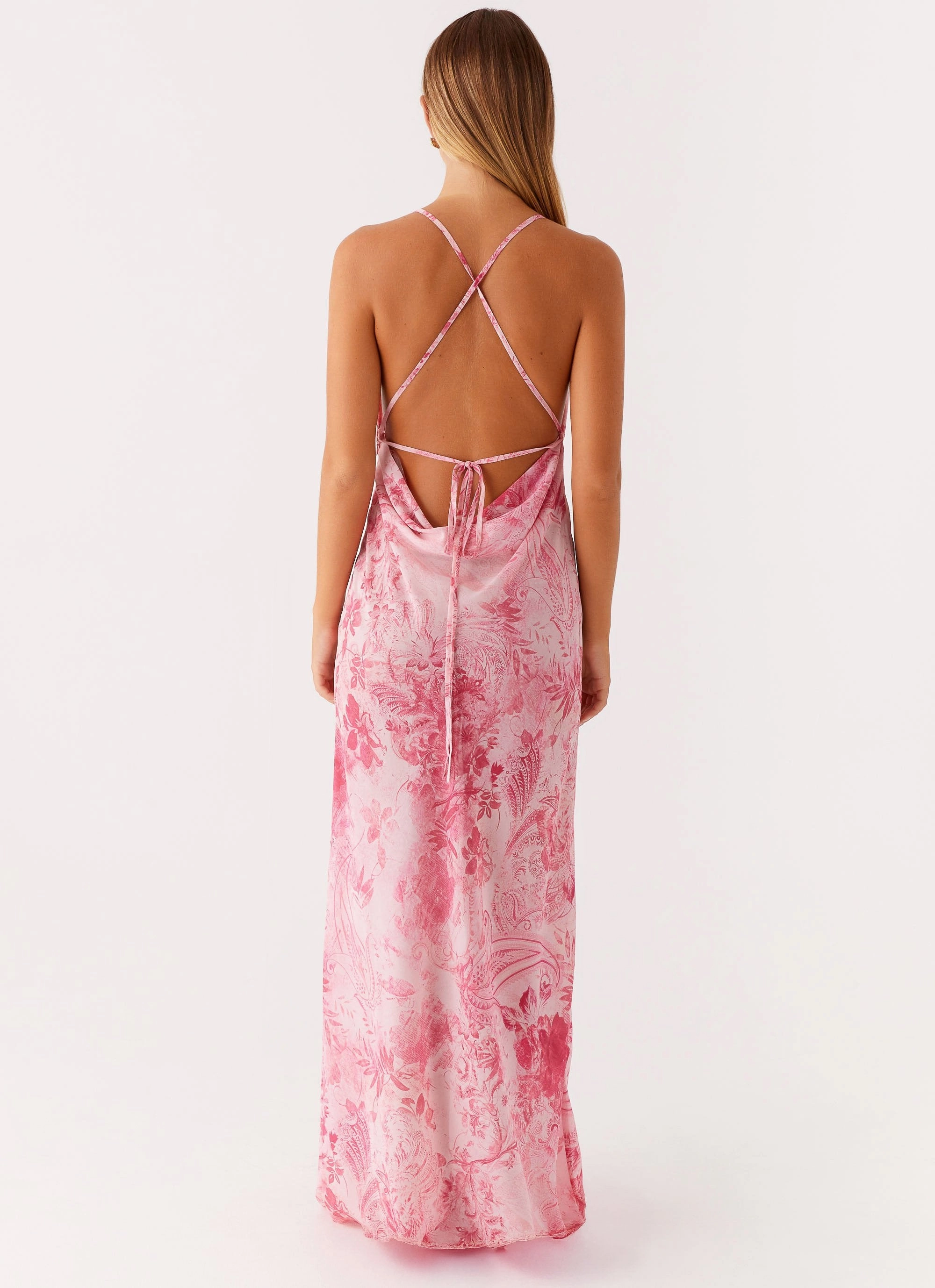 Smooth Curve Romantic Hour Tara Maxi Dress - Pink Print