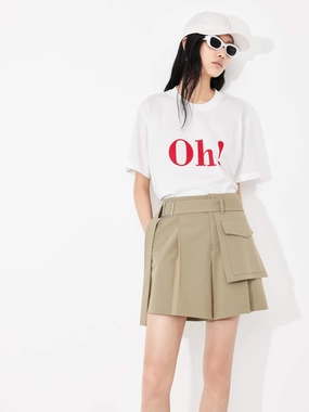 Tailored Pleated Shorts with Belt