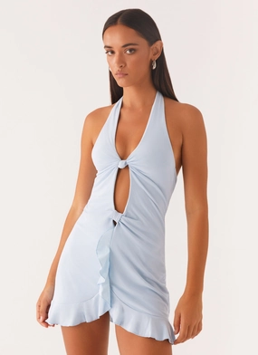 Tailored Silhouette Colette Mini Dress - Pastel Blue Colette Mini Dress - Pastel Blue Street Flex Eco-friendly
