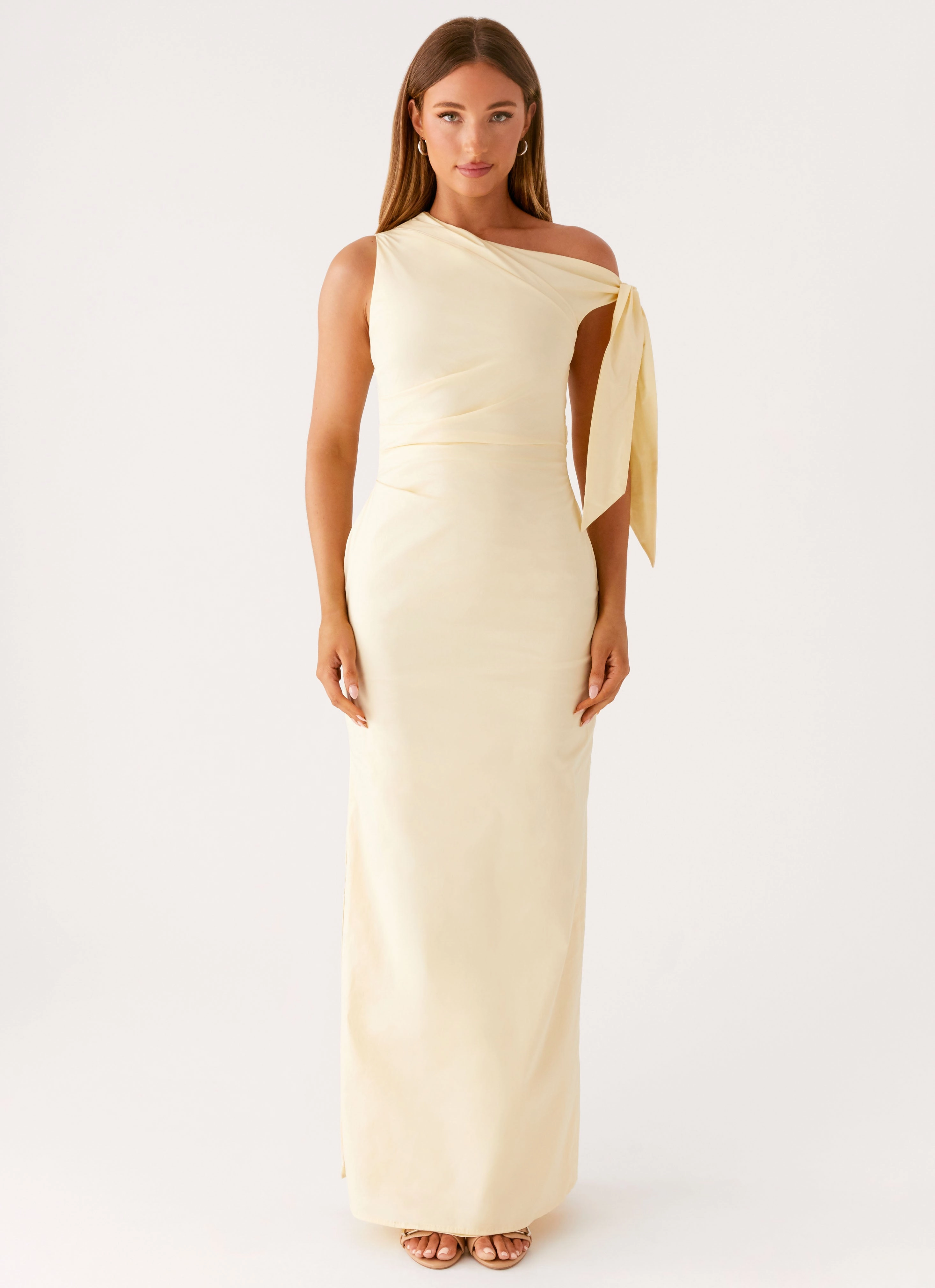 Breathable Bow Soft Marella Maxi Dress - Yellow
