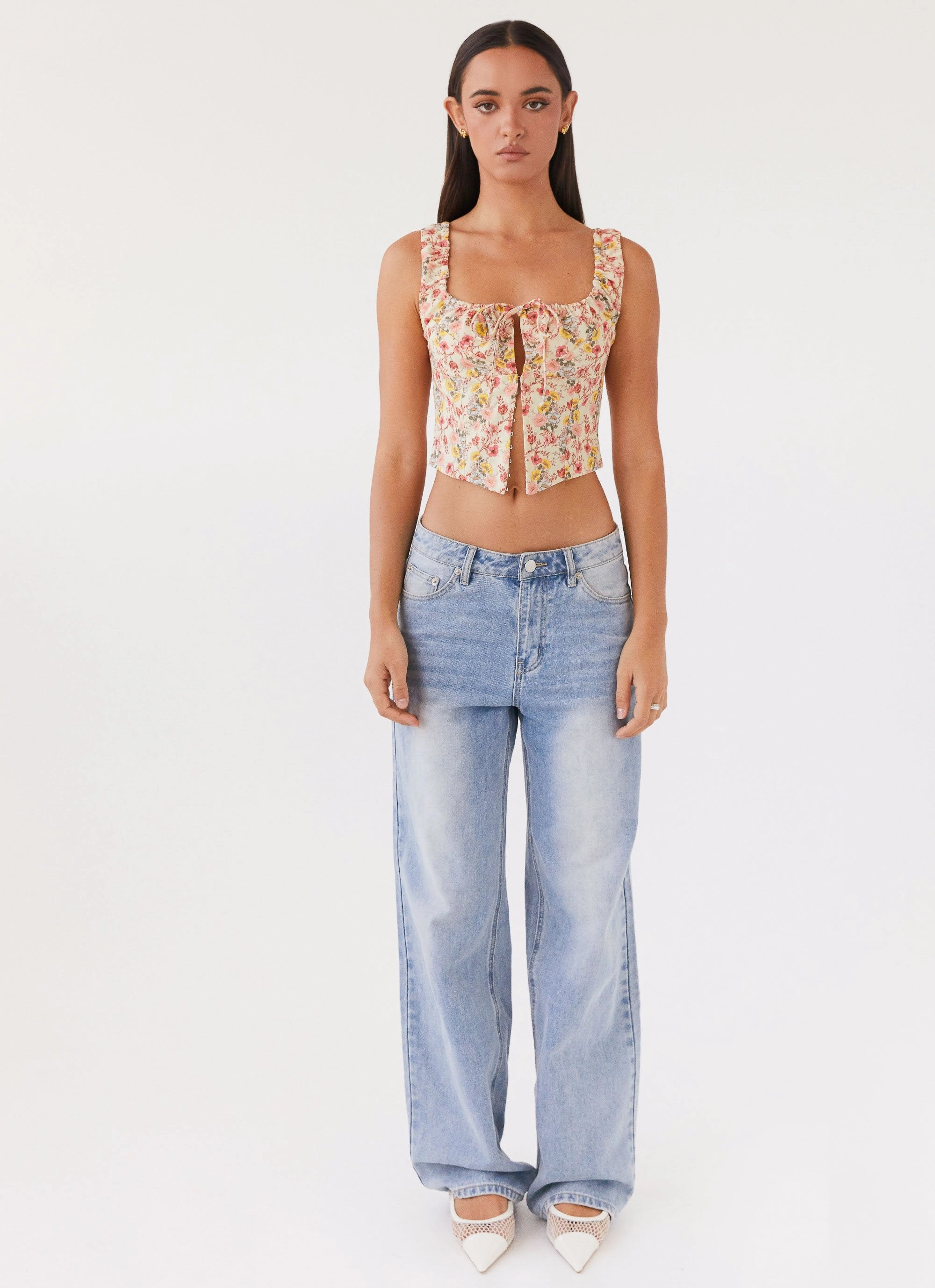 Take Me Away Corset Top - Garden Party WaterResistant