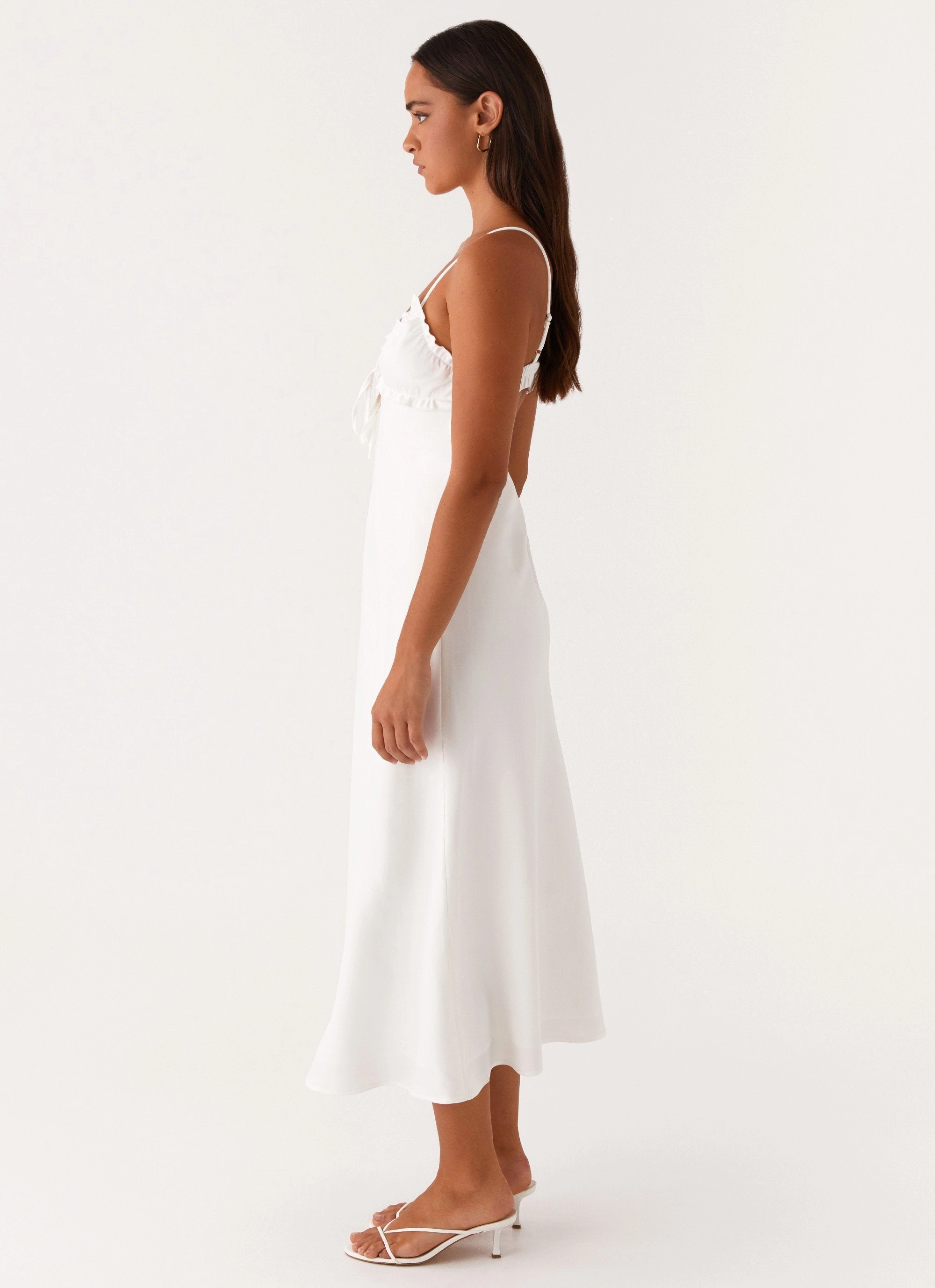 Take Note Midi Dress - White Timeless Comfort Wear ElasticWaistband