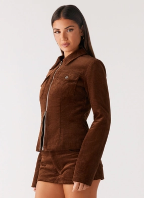 Taliyah Cord Jacket - Walnut Cross Ventilation Panels