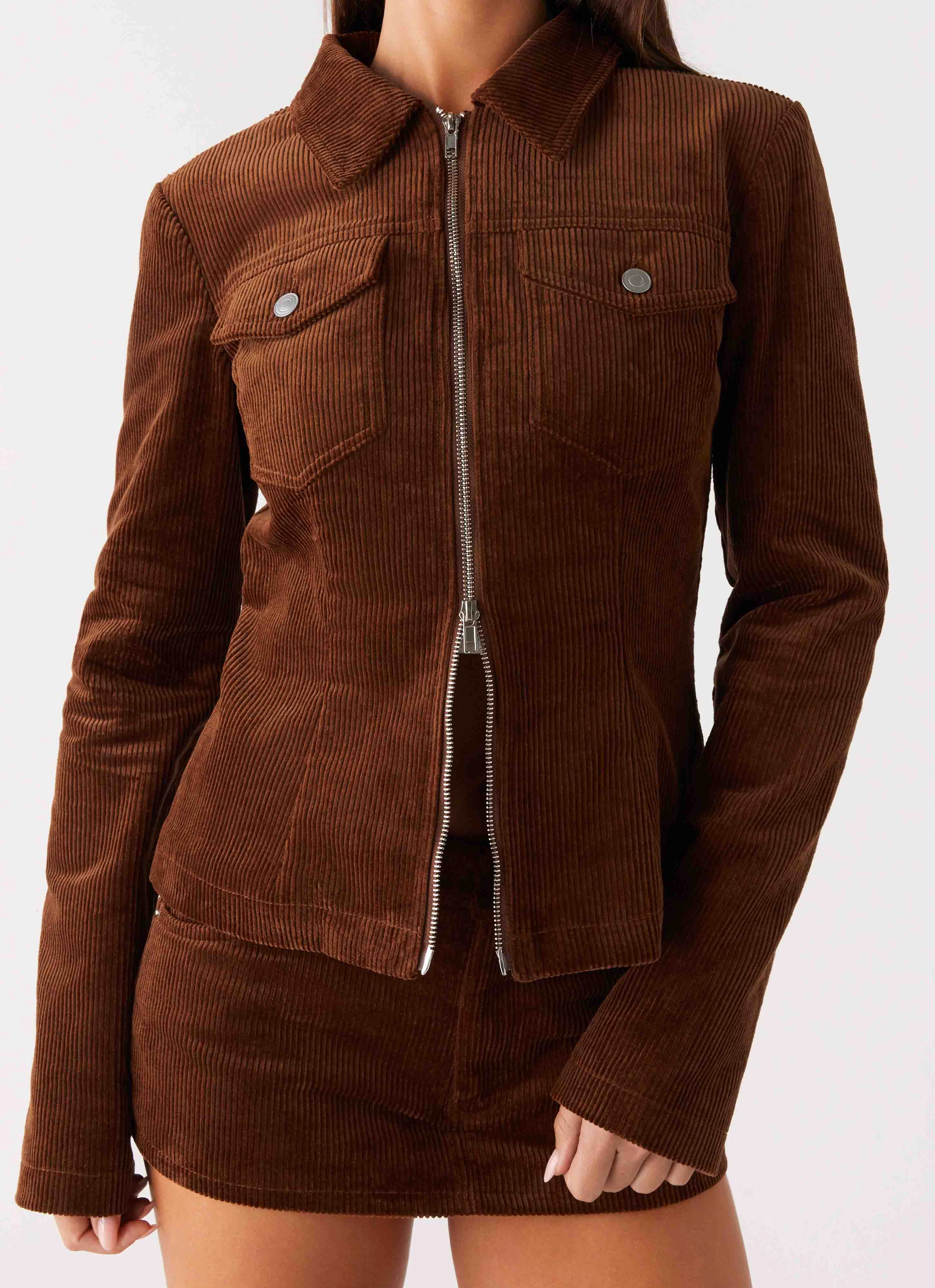 Frictionless Inner Layer Taliyah Cord Jacket - Walnut