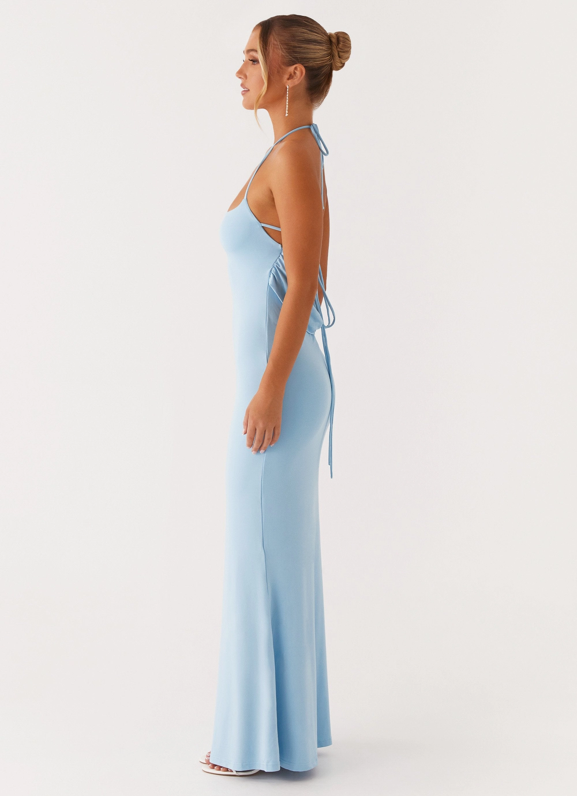 Back-Zip Boho Tone Talk About Us Maxi Dress - Blue