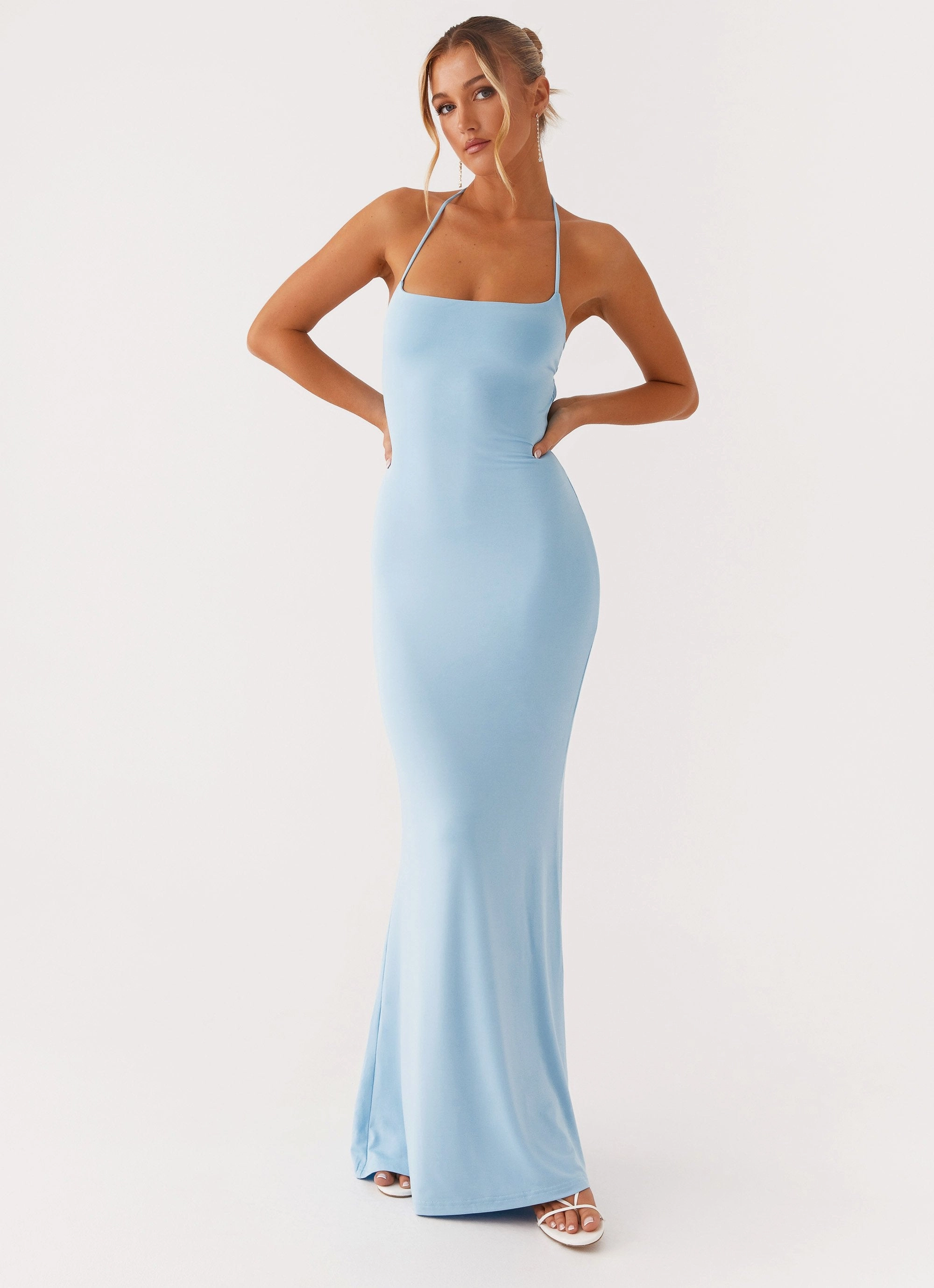 Talk About Us Maxi Dress - Blue Walk Easy Smooth Texture